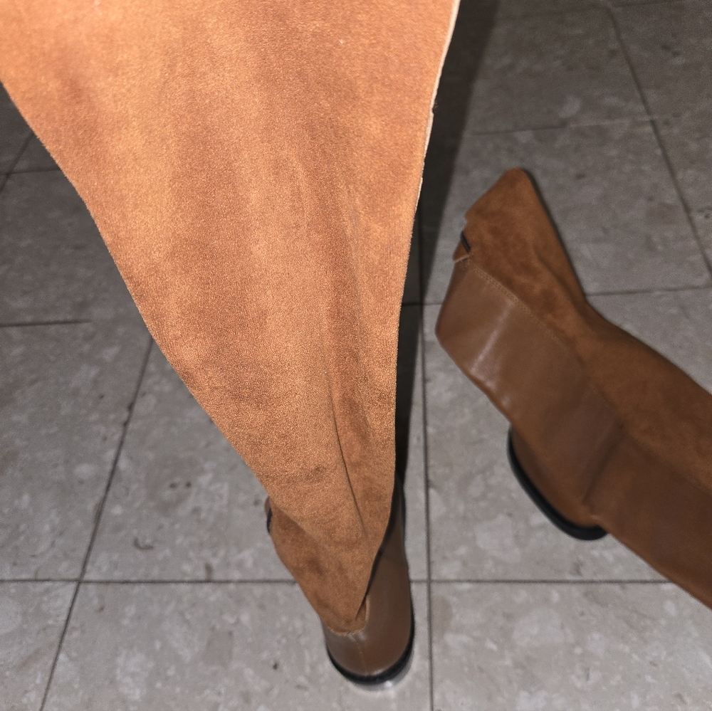 Barneys New York Over The Knee Brown Leather And Suede Boots - Size 36 - NEW - Picture 3 of 4